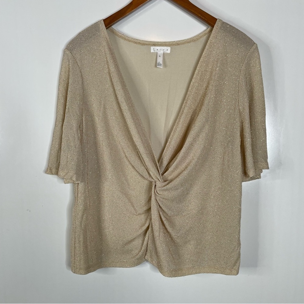Leith Faux Knot Front Top Gold‎ Xlarge